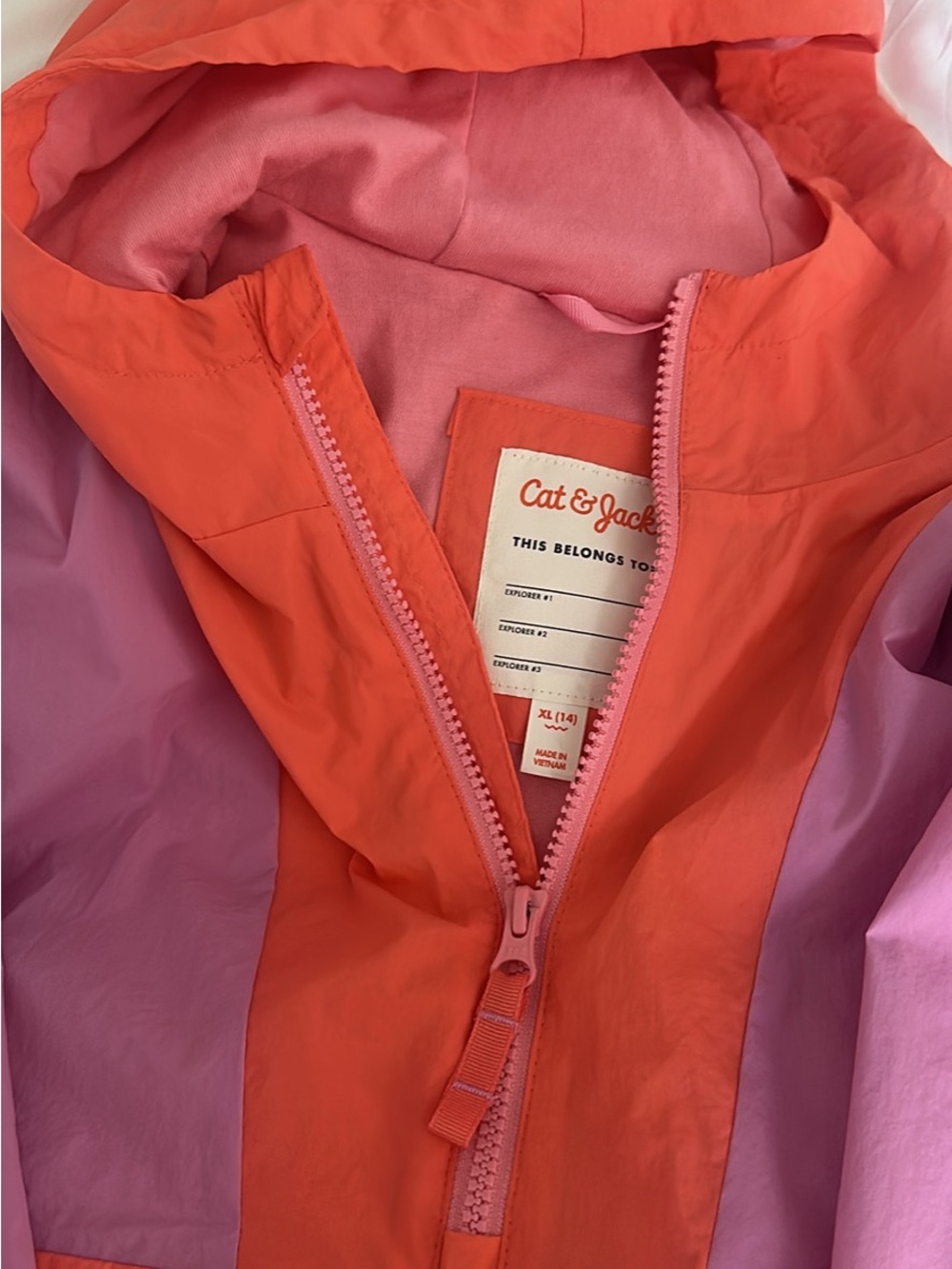 Cat & Jack Coral and Lavender Kids Raincoat